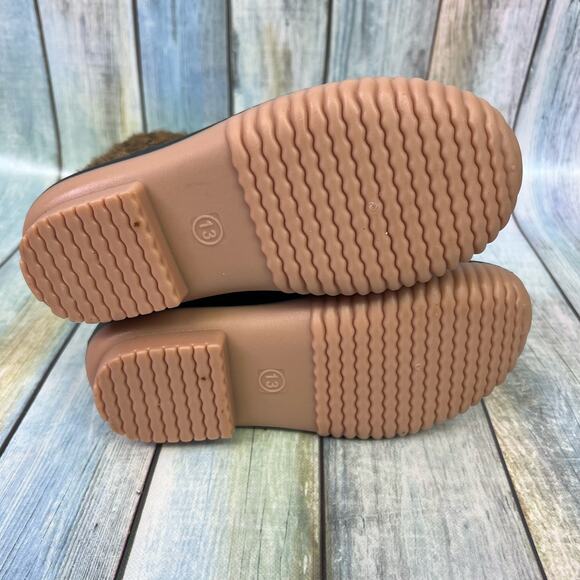 MarleyLilly Animal Print Rain Boots Size 13 Lace Up Winter Snow Boots - Picture 5 of 11